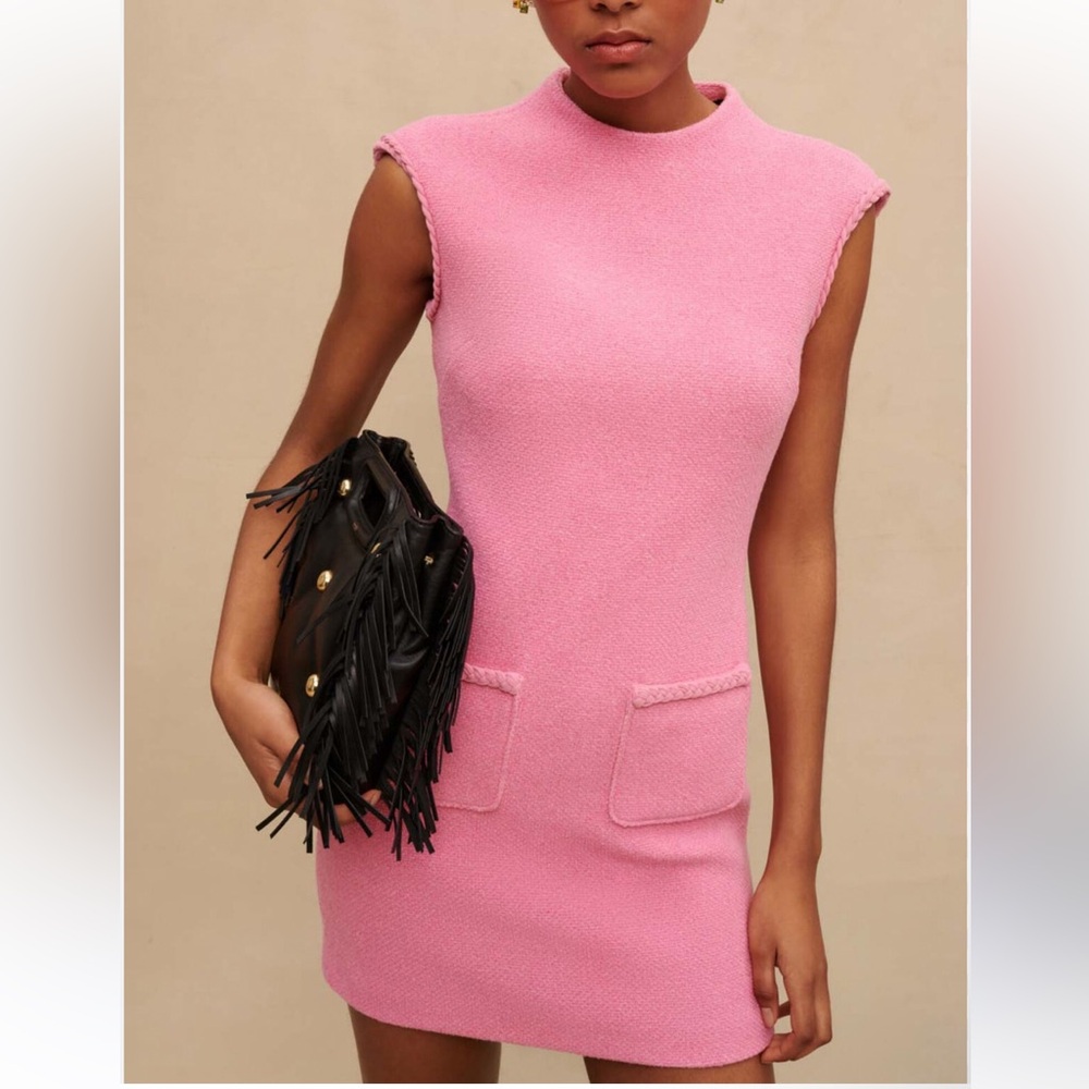 MAJE Pink Tweed dress